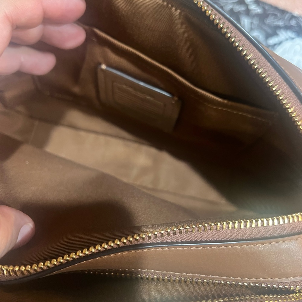 Coach Signature Tan and Brown Crossbody Bag - Picture 4 of 5